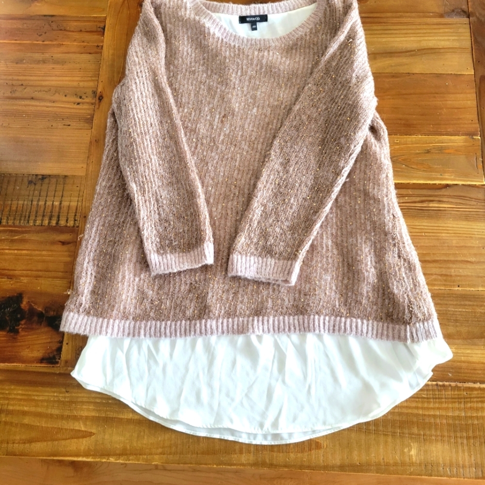 RW and Co. Mixed media sweater